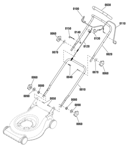 Handles Group (881303) Diagram and Parts List for 881559 (MXU16550E-550E Series)(2012) Briggs and Stratton Lawn Mower